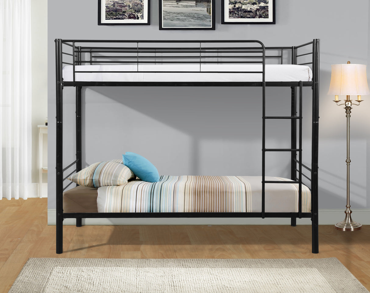 METAL BUNK BED  BLACK - Home Elegance USA