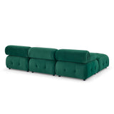 Modular Sectional Sofa, Button Tufted Designed and DIY Combination,L Shaped Couch with Reversible Ottoman, Green Velvet - Home Elegance USA