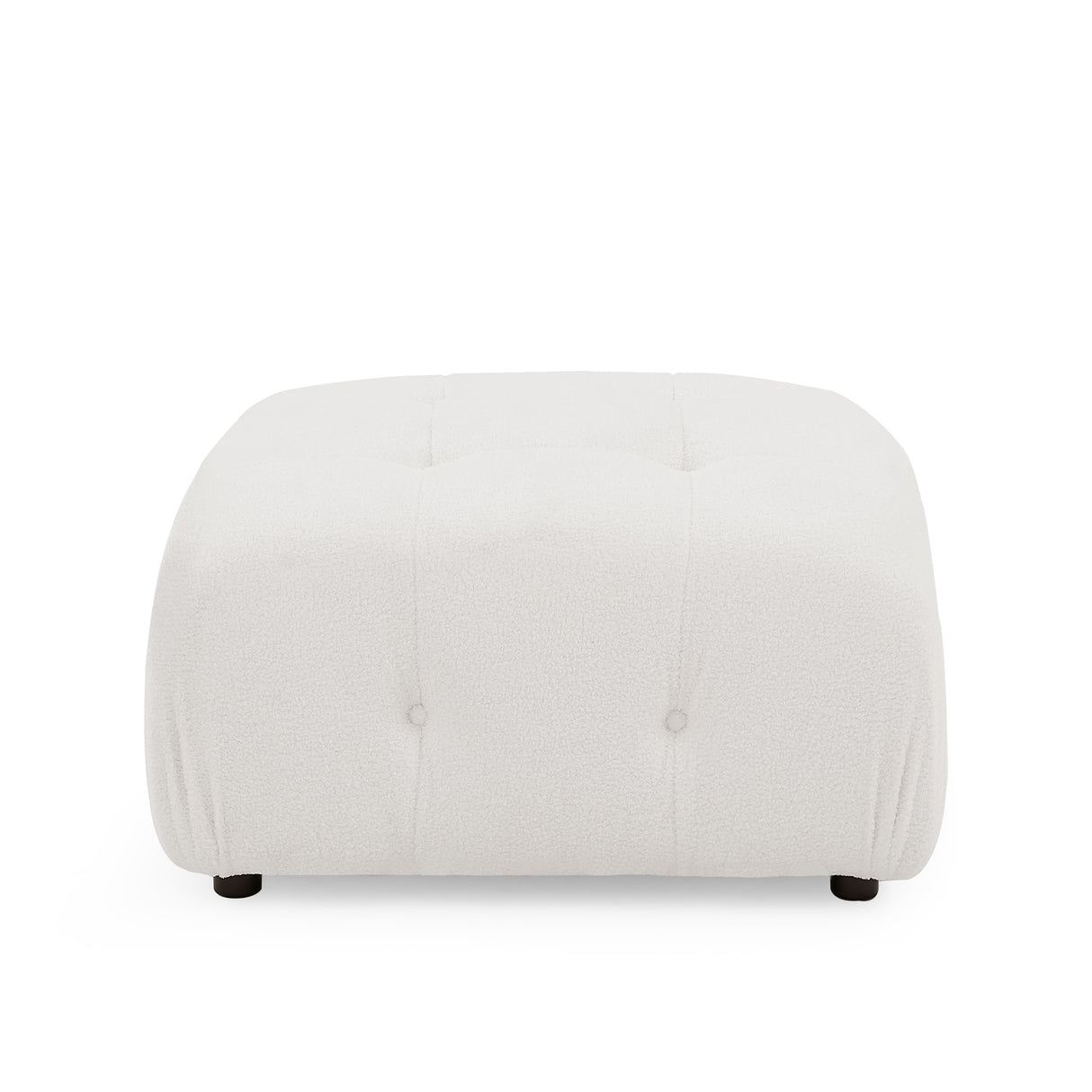 Modular Sectional Sofa, Button Tufted Designed and DIY Combination,L Shaped Couch with Reversible Ottoman, Ivory Teddy Fabric - Home Elegance USA