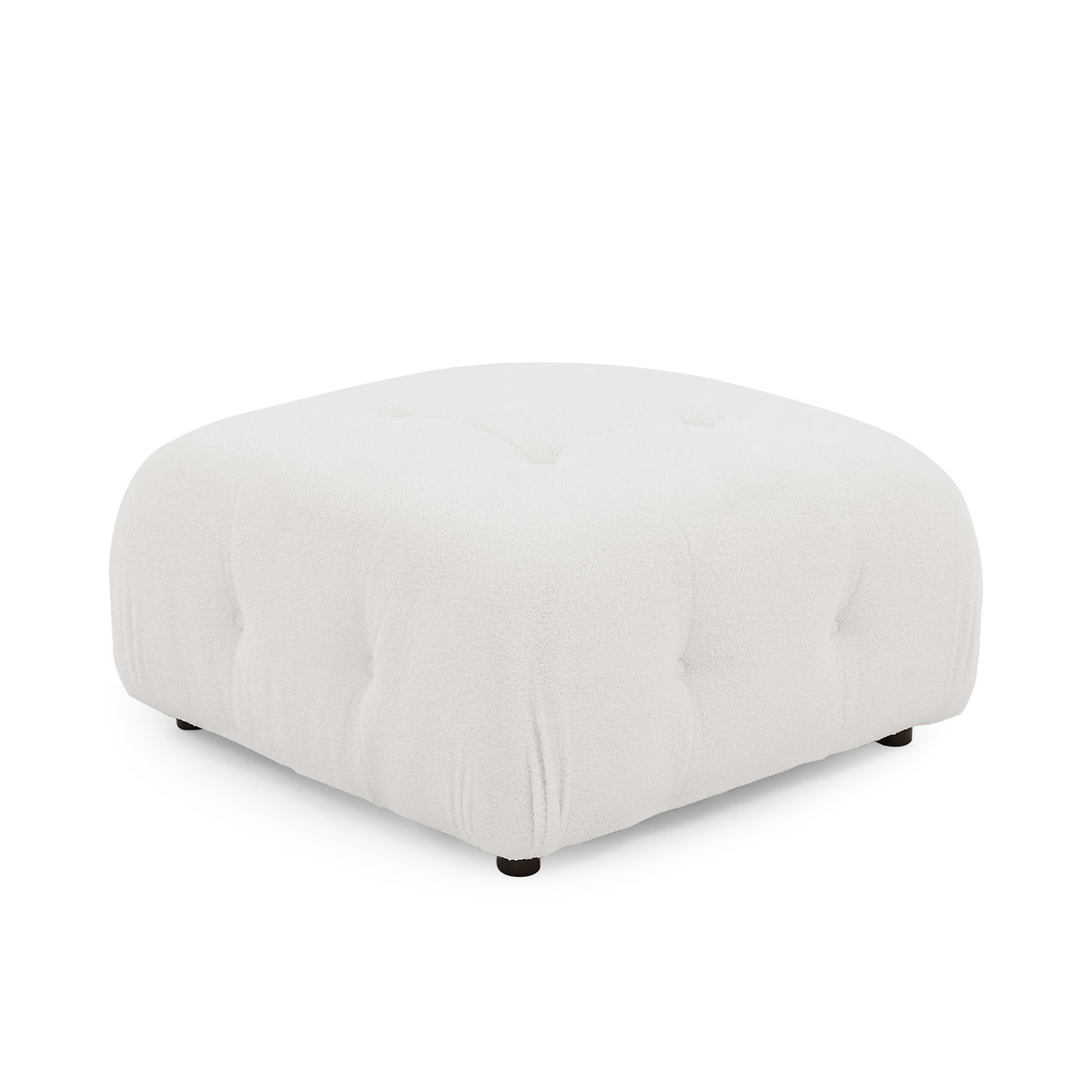 Modular Sectional Sofa, Button Tufted Designed and DIY Combination,L Shaped Couch with Reversible Ottoman, Ivory Teddy Fabric - Home Elegance USA