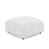 Modular Sectional Sofa, Button Tufted Designed and DIY Combination,L Shaped Couch with Reversible Ottoman, Ivory Teddy Fabric - Home Elegance USA