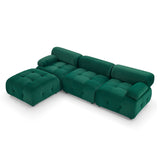 Modular Sectional Sofa, Button Tufted Designed and DIY Combination,L Shaped Couch with Reversible Ottoman, Green Velvet - Home Elegance USA