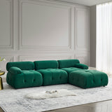 Modular Sectional Sofa, Button Tufted Designed and DIY Combination,L Shaped Couch with Reversible Ottoman, Green Velvet - Home Elegance USA