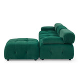 Modular Sectional Sofa, Button Tufted Designed and DIY Combination,L Shaped Couch with Reversible Ottoman, Green Velvet - Home Elegance USA