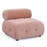 Modular Sectional Sofa, Button Tufted Designed and DIY Combination,L Shaped Couch with Reversible Ottoman, Pink Velvet - Home Elegance USA