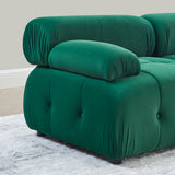 Modular Sectional Sofa, Button Tufted Designed and DIY Combination,L Shaped Couch with Reversible Ottoman, Green Velvet - Home Elegance USA