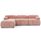 Modular Sectional Sofa, Button Tufted Designed and DIY Combination,L Shaped Couch with Reversible Ottoman, Pink Velvet - Home Elegance USA