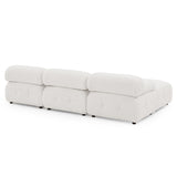 Modular Sectional Sofa, Button Tufted Designed and DIY Combination,L Shaped Couch with Reversible Ottoman, Ivory Teddy Fabric - Home Elegance USA
