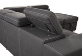 105" Sectional Sofa with Adjustable Headrest ,Sleeper Sectional Pull Out Couch Bed with Storage Ottoman and 2 Stools,Charcoal Grey - Home Elegance USA