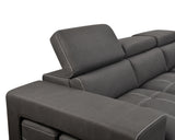 105" Sectional Sofa with Adjustable Headrest ,Sleeper Sectional Pull Out Couch Bed with Storage Ottoman and 2 Stools,Charcoal Grey - Home Elegance USA