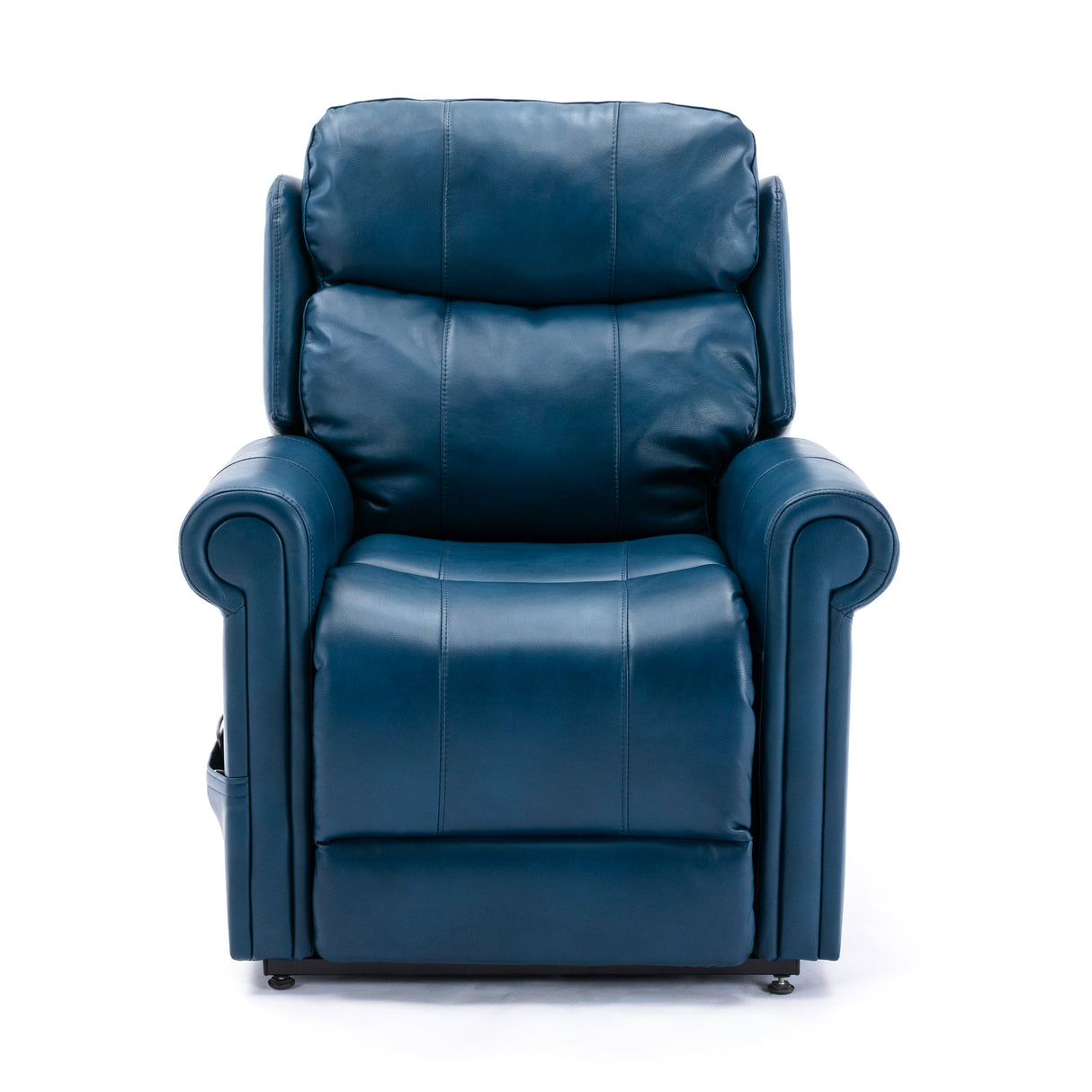 Lowell Navy Blue Leather Gel Lift Chair with Massage Home Elegance USA