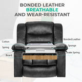 36.6" Wide Velvet Manual Swivel Rocker Heating Massage Recliner Chair with Cupholders Home Elegance USA