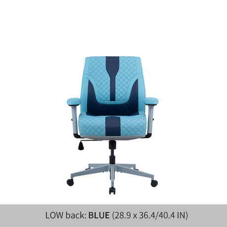 Office Desk Chair, Air Cushion Low Back Ergonomic Managerial Executive Chairs, Headrest and Lumbar Support Desk Chairs with Wheels and Armrest, Blue/Grey - Home Elegance USA