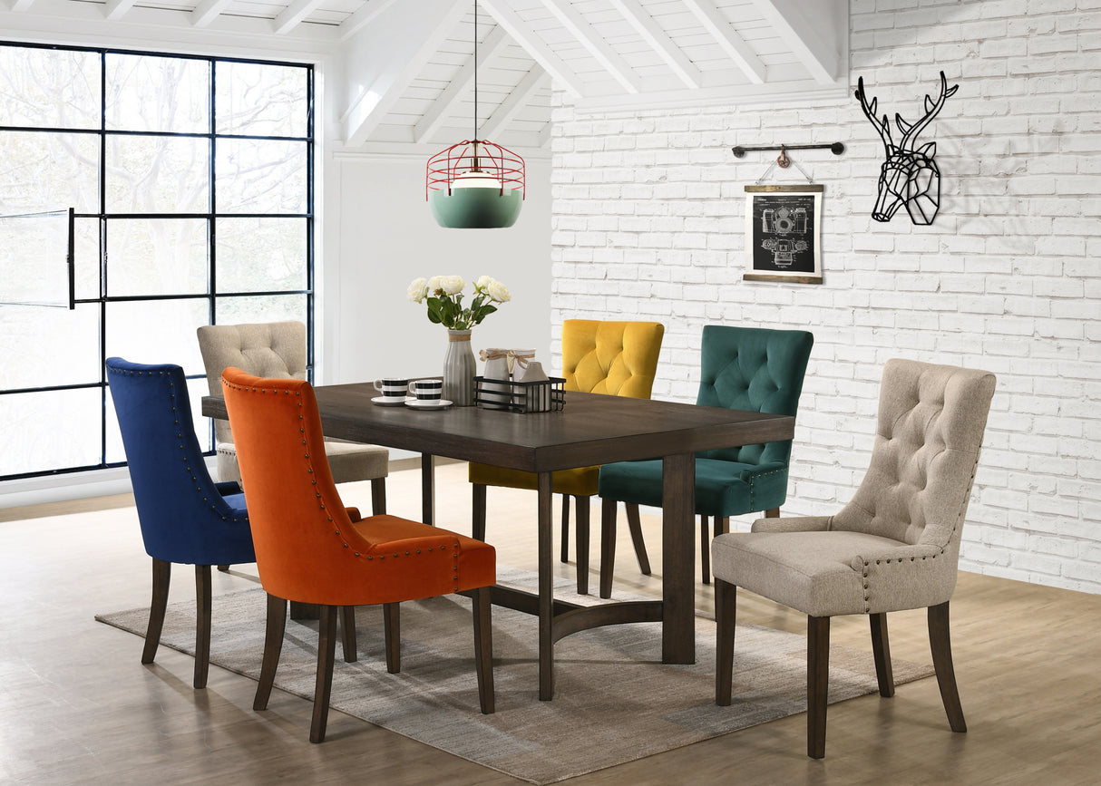 ACME Farren Side Chair, Green Velvet & Espresso Finish 77166 - Home Elegance USA