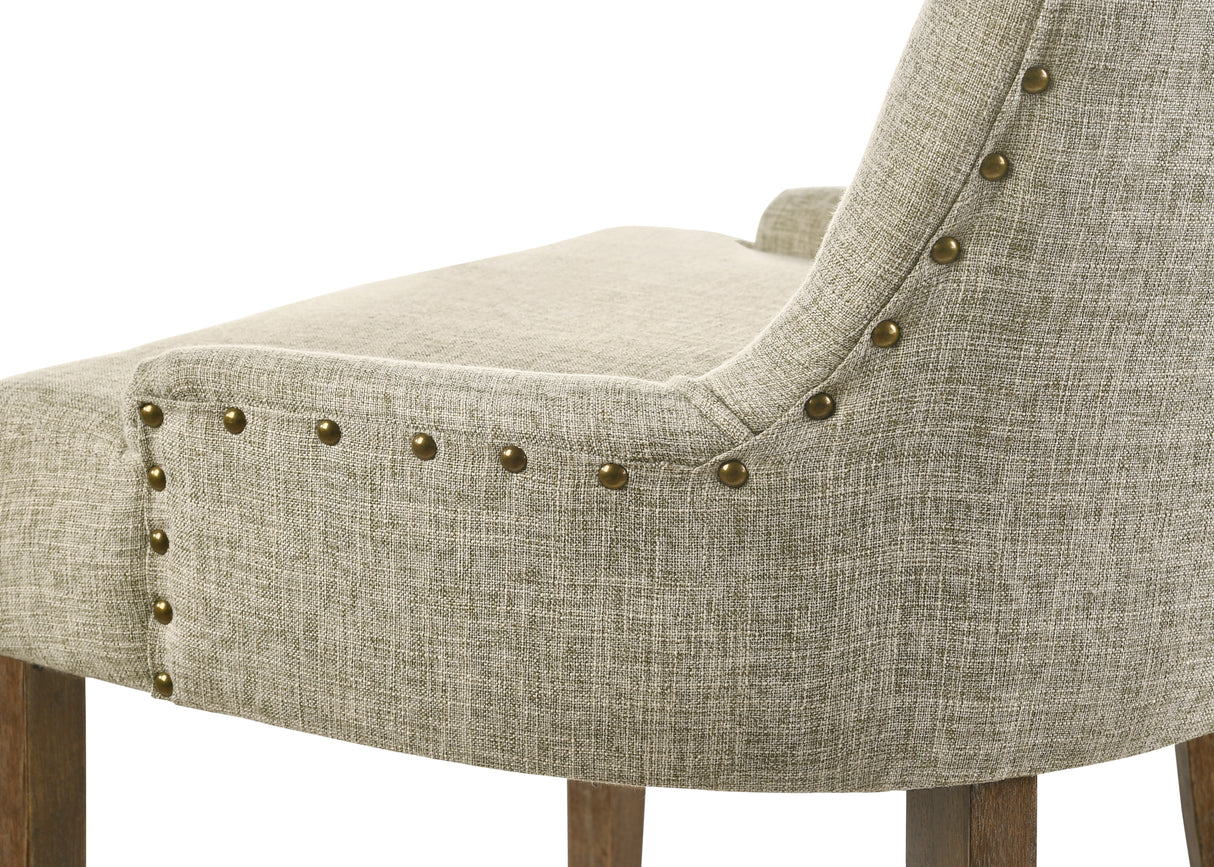 ACME Yotam Side Chair, Beige Fabric & Salvaged Oak Finish 77162 - Home Elegance USA