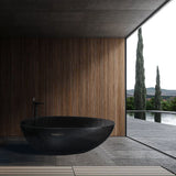 67.8 inch translucent black artificial stone solid surface freestanding bathroom bathtub