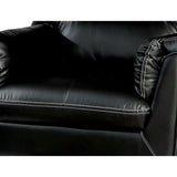 Leather Upholstered Chair With Metal Flared legs, Black And Silver - Home Elegance USA