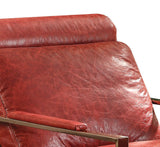 Metal Frame Leather Upholstered Accent Chair in Red - Home Elegance USA