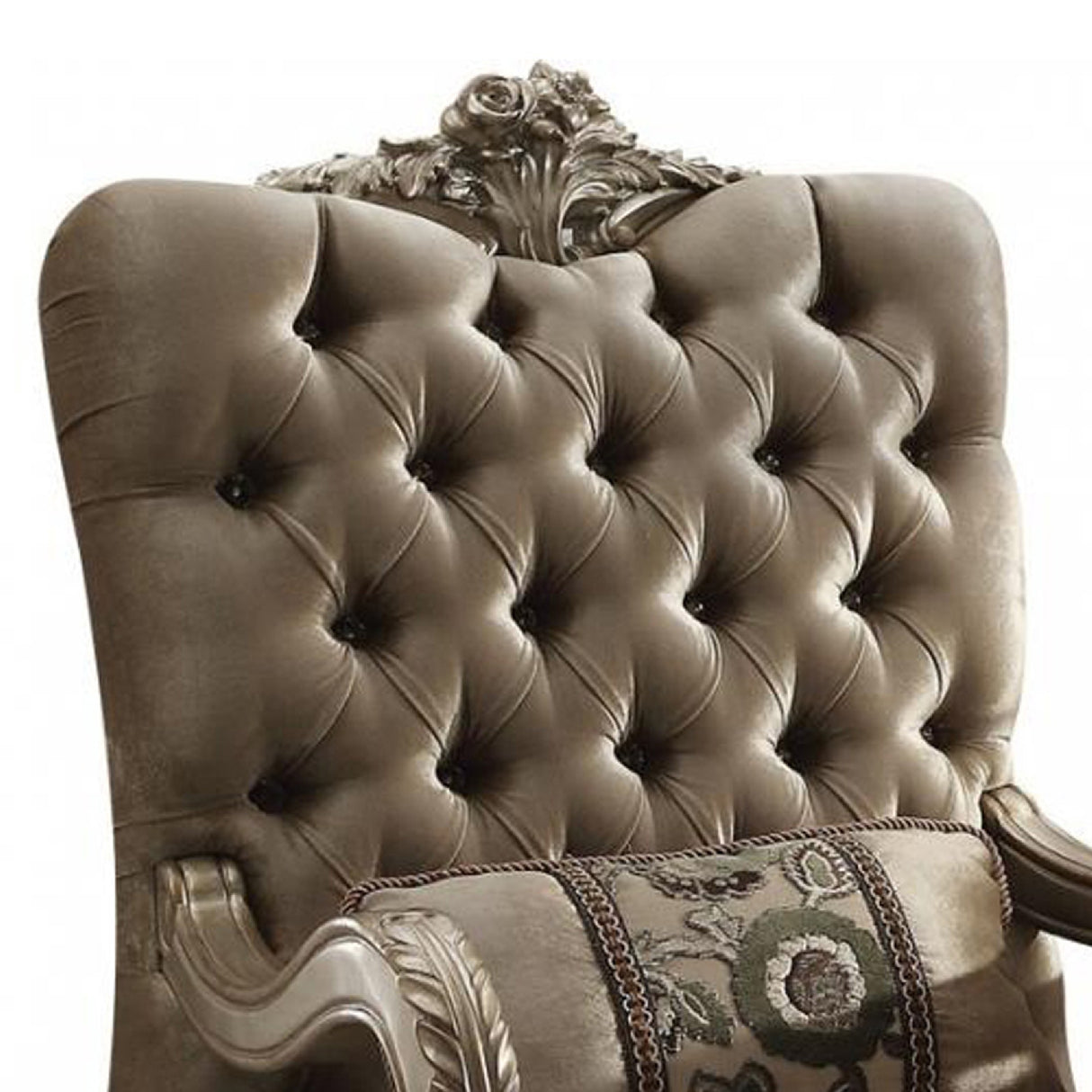 34 Inch Traditional Accent Chair, Claw legs, Champagne Fabric - Home Elegance USA