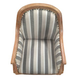 Upholstered Accent Armchair with Stripe Print and Nailhead trim, Set of 2, Gray and White - Home Elegance USA