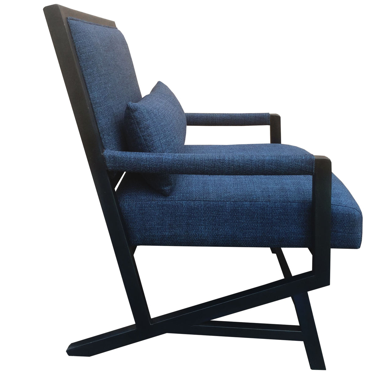 Upholstered Armchair Accent chair with Wood Frame, Set of 2, Blue and Black - Home Elegance USA
