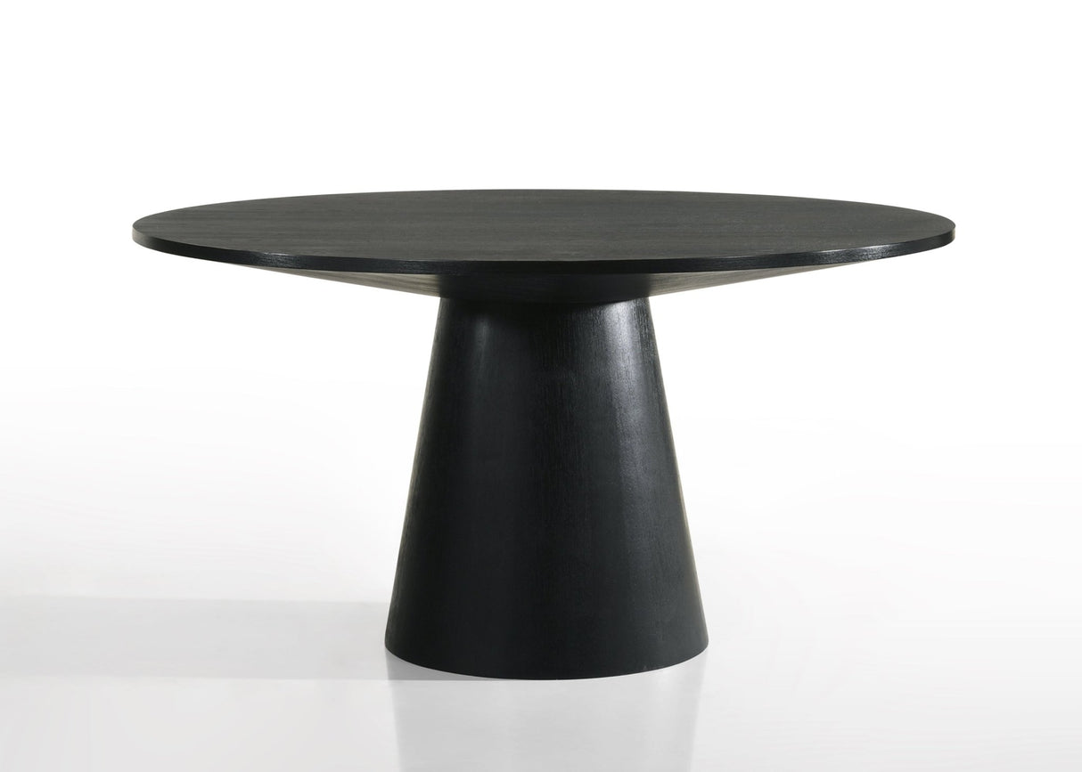 Jasper Ebony Black 5 Piece Round Dining Table Set with Gray Chairs - Home Elegance USA