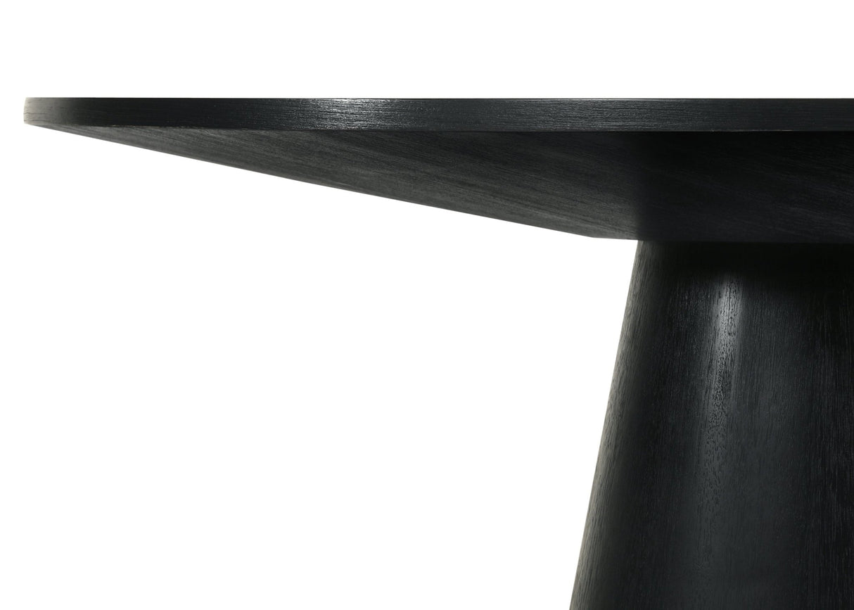 Jasper Ebony Black 5 Piece Round Dining Table Set with Gray Chairs - Home Elegance USA