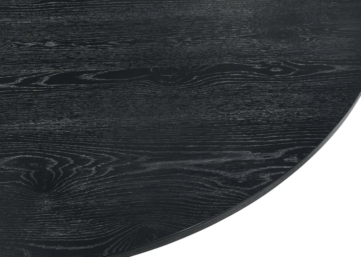 Jasper Ebony Black 5 Piece Round Dining Table Set with Gray Chairs - Home Elegance USA