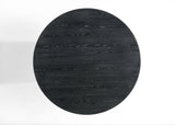 Jasper Ebony Black 5 Piece Round Dining Table Set with Gray Chairs - Home Elegance USA