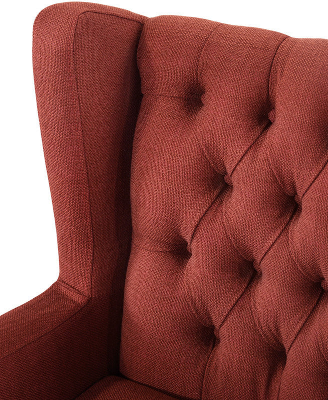 Irwin Red Linen Button Tufted Wingback Chair - Home Elegance USA