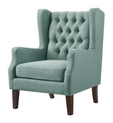 Irwin Teal Linen Button Tufted Wingback Chair - Home Elegance USA