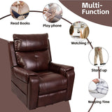 Lehboson Lift Chair Recliners, Electric Power Recliner Chair Sofa for Elderly,massage and heating (Common, Red Brown) Home Elegance USA