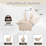 Lehboson Lift Chair Recliners, Electric Power Recliner Chair Sofa for Elderly, massage and heating(Common, Beige) Home Elegance USA