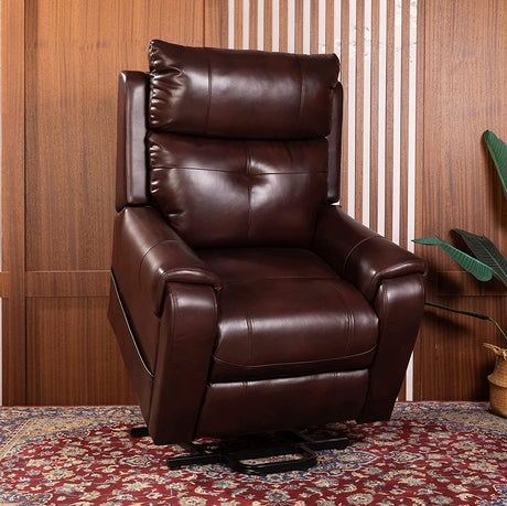 Lehboson Lift Chair Recliners, Electric Power Recliner Chair Sofa for Elderly,massage and heating (Common, Red Brown) Home Elegance USA