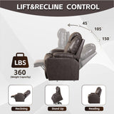 Lehboson Lift Chair Recliners, Electric Power Recliner Chair Sofa for Elderly   Black  Massage and Heat Home Elegance USA