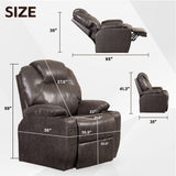 Lehboson Lift Chair Recliners, Electric Power Recliner Chair Sofa for Elderly   Black  Massage and Heat Home Elegance USA