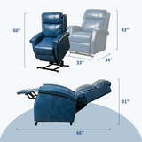 Lehboson Lift Chair Recliners, Electric Power Recliner Chair Sofa for Elderly, massage and heating(Blue) Home Elegance USA