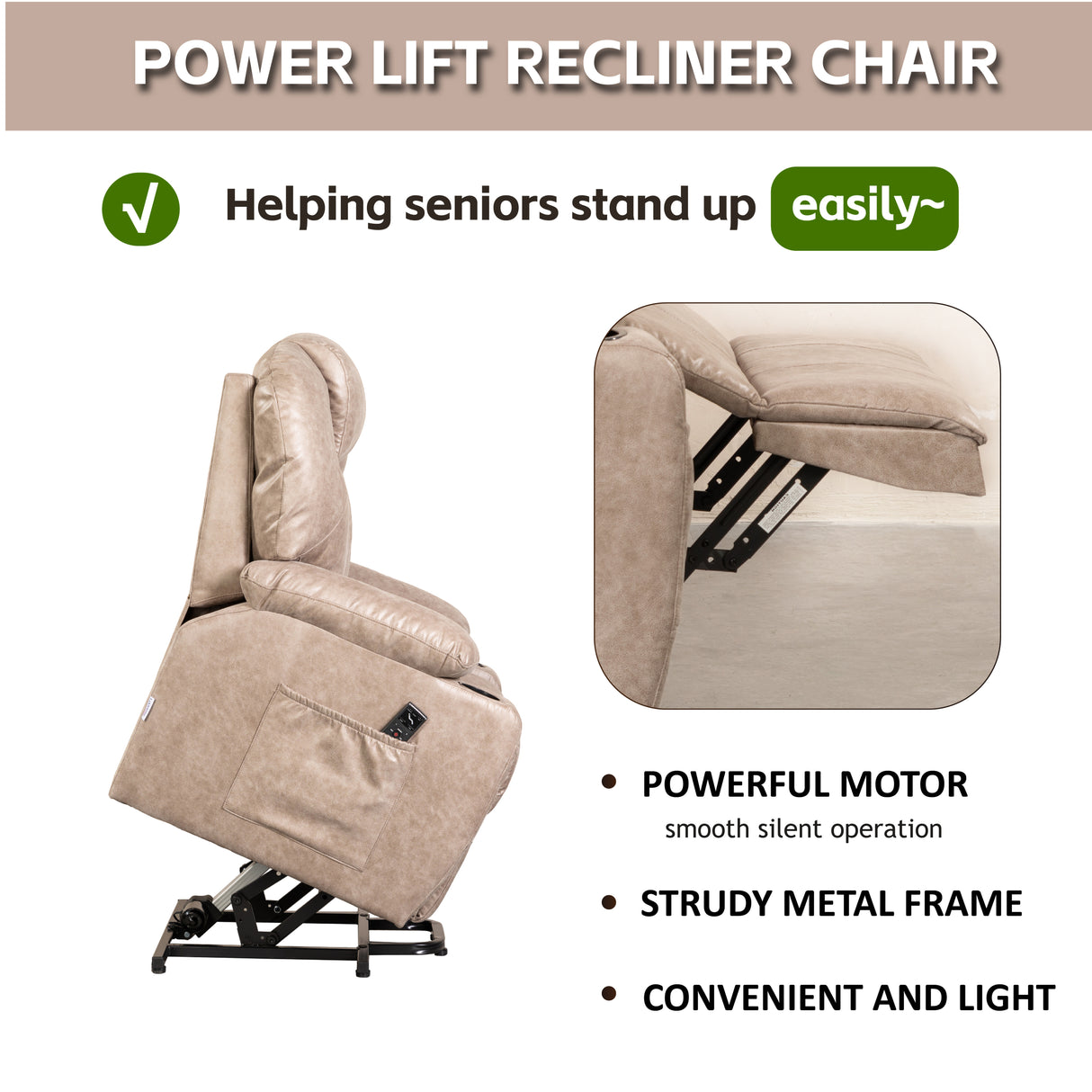 Lehboson Lift Chair Recliners, Electric Power Recliner – Home Elegance USA