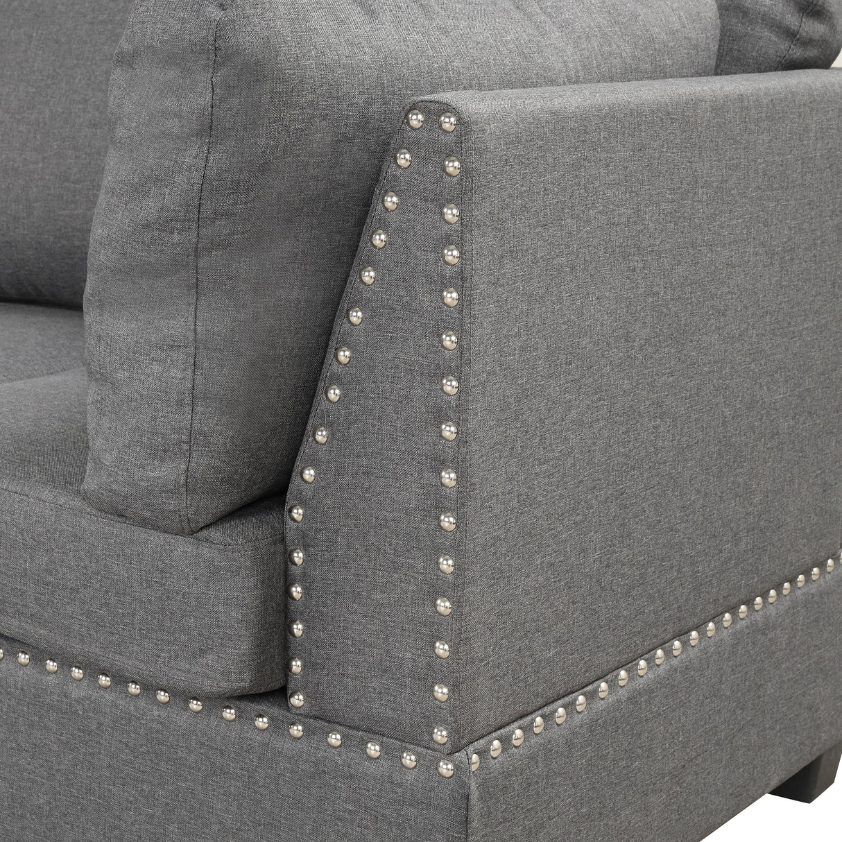 104.5" Reversible Sectional Sofa Space Saving with Storage Ottoman Rivet Ornament L - shape Couch for Small or Large Space Dorm Apartment,Gray(old SG000405AAA) - SG000610AAE - image - 36
