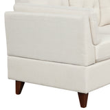97.2" Modern Linen Fabric Sofa, L - Shape Couch with Chaise Lounge,Sectional Sofa with one Lumbar Pad,Beige | Home Elegance USA