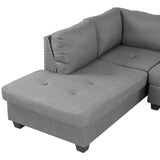 104.5" Reversible Sectional Sofa Space Saving with Storage Ottoman Rivet Ornament L - shape Couch for Small or Large Space Dorm Apartment,Gray(old SG000405AAA) - SG000610AAE - image - 32