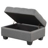 104.5" Reversible Sectional Sofa Space Saving with Storage Ottoman Rivet Ornament L - shape Couch for Small or Large Space Dorm Apartment,Gray(old SG000405AAA) - SG000610AAE - image - 28