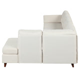 97.2" Modern Linen Fabric Sofa, L - Shape Couch with Chaise Lounge,Sectional Sofa with one Lumbar Pad,Beige | Home Elegance USA