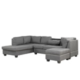 104.5" Reversible Sectional Sofa Space Saving with Storage Ottoman Rivet Ornament L - shape Couch for Small or Large Space Dorm Apartment,Gray(old SG000405AAA) - SG000610AAE - image - 21