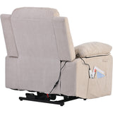Massage Recliner,Power Lift Chair for Elderly with Adjustable Massage and Heating Function,Recliner Chair with Infinite Position and Side Pocket for Living Room ,Beige Home Elegance USA