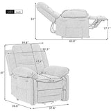 Massage Recliner,Power Lift Chair for Elderly with Adjustable Massage and Heating Function,Recliner Chair with Infinite Position and Side Pocket for Living Room ,Beige Home Elegance USA