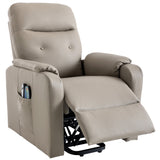 Massage Recliner Chair Electric Power Lift Chairs with Side Pocket, Adjustable Massage and Heating Function for Adults and Seniors, Olive Grey Home Elegance USA