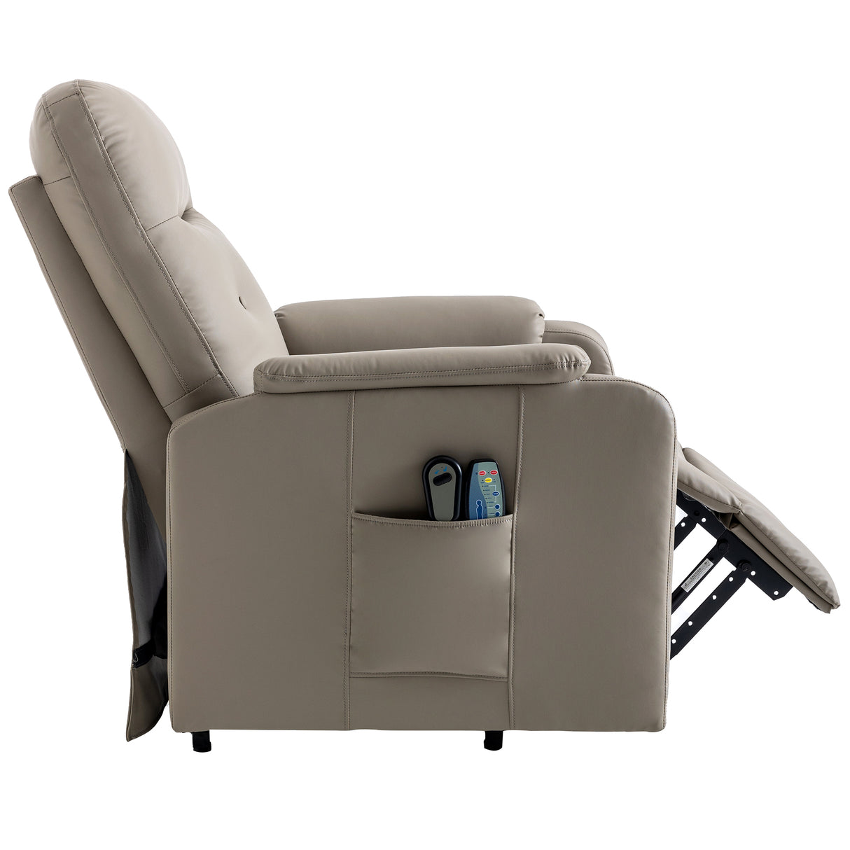 Massage Recliner Chair Electric Power Lift Chairs with Side Pocket, Adjustable Massage and Heating Function for Adults and Seniors, Olive Grey Home Elegance USA