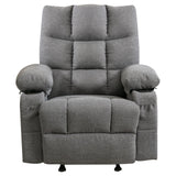 Vanbow.Recliner Chair Massage Heating sofa with USB and side pocket，2 Cup Holders (SMOKYGREY) Home Elegance USA