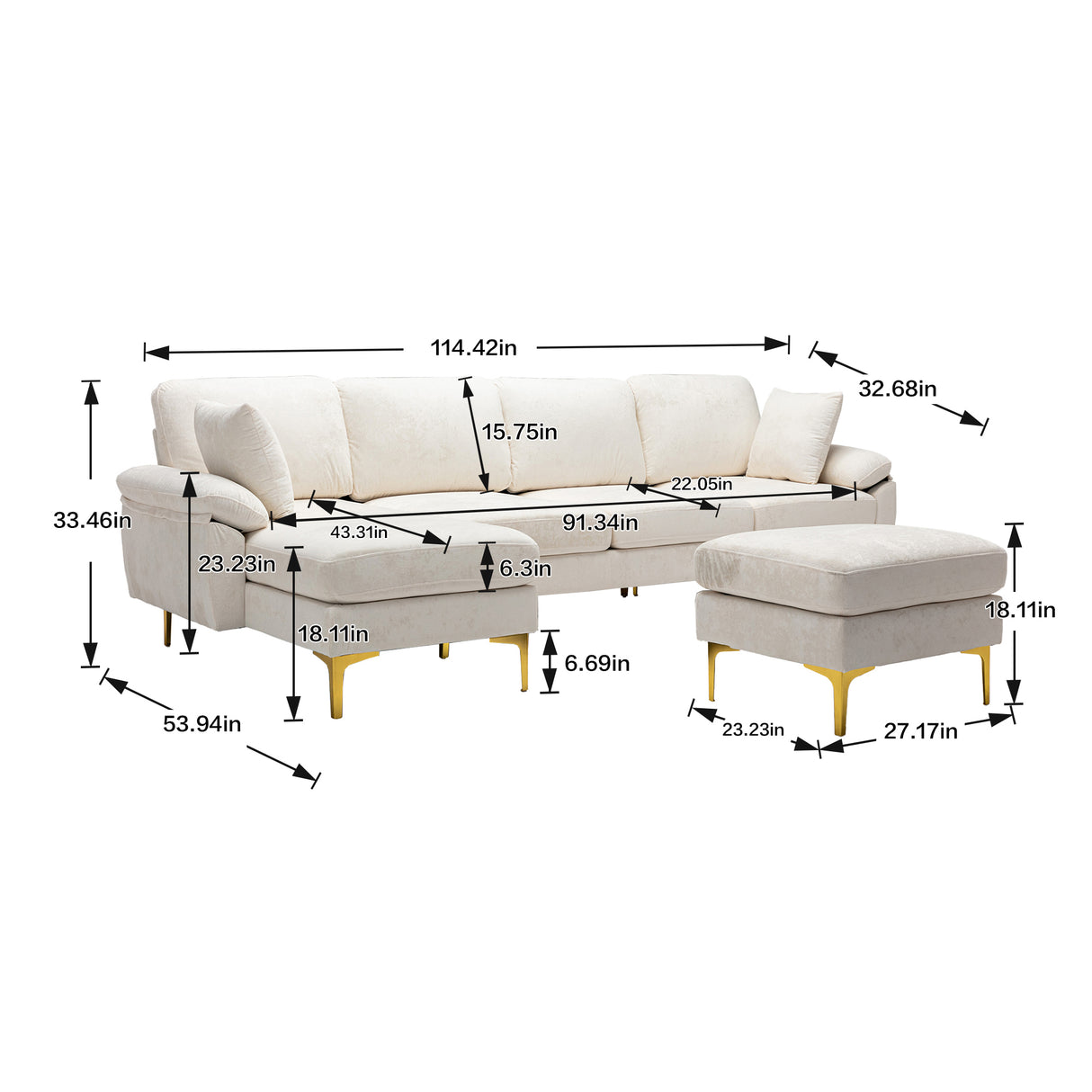 COOLMORE Accent sofa /Living room sofa sectional  sofa - Home Elegance USA